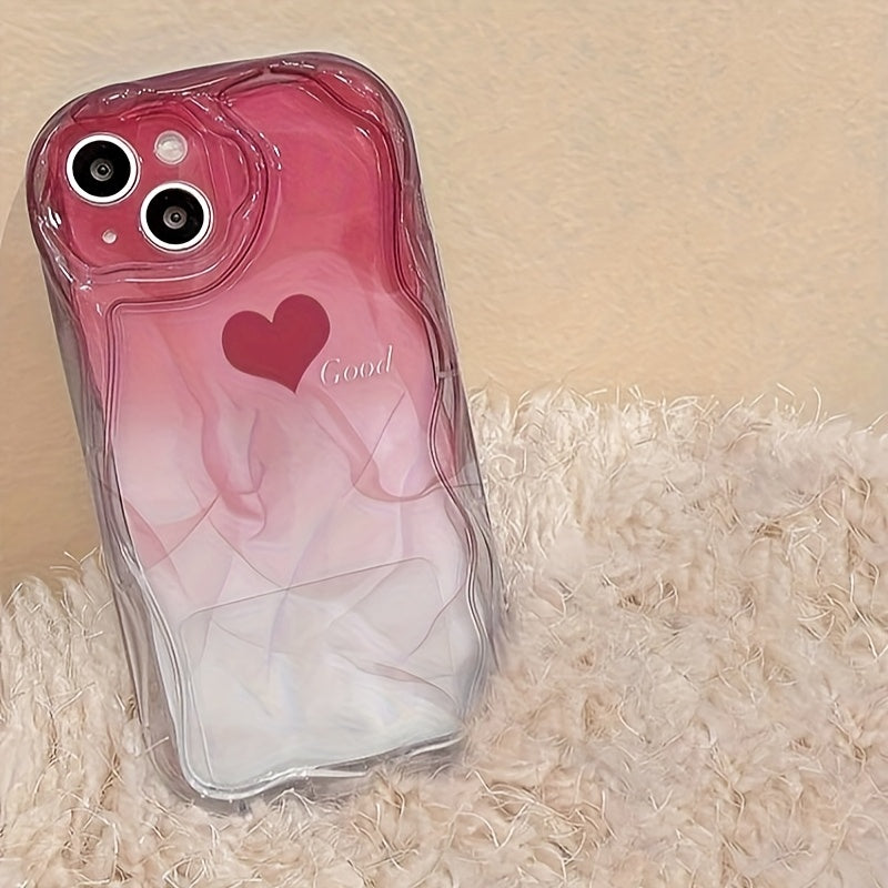 Cream Gradient Heart iPhone Case Shockproof Cover
