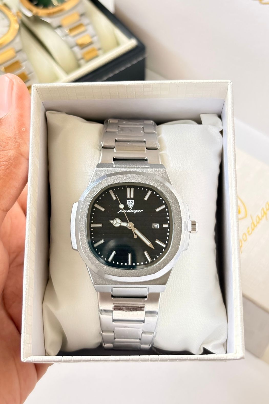 POEDAGAR 789 Wrist Watch - Silver Black