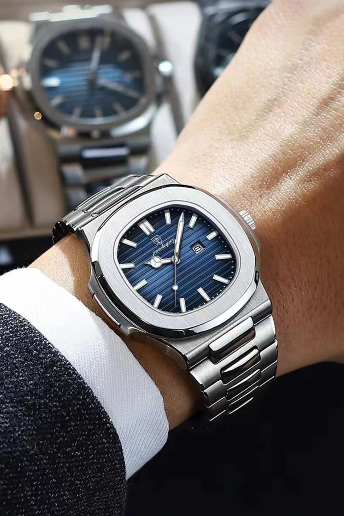 POEDAGAR 789 Wrist Watch - Gold & Silver Champagne