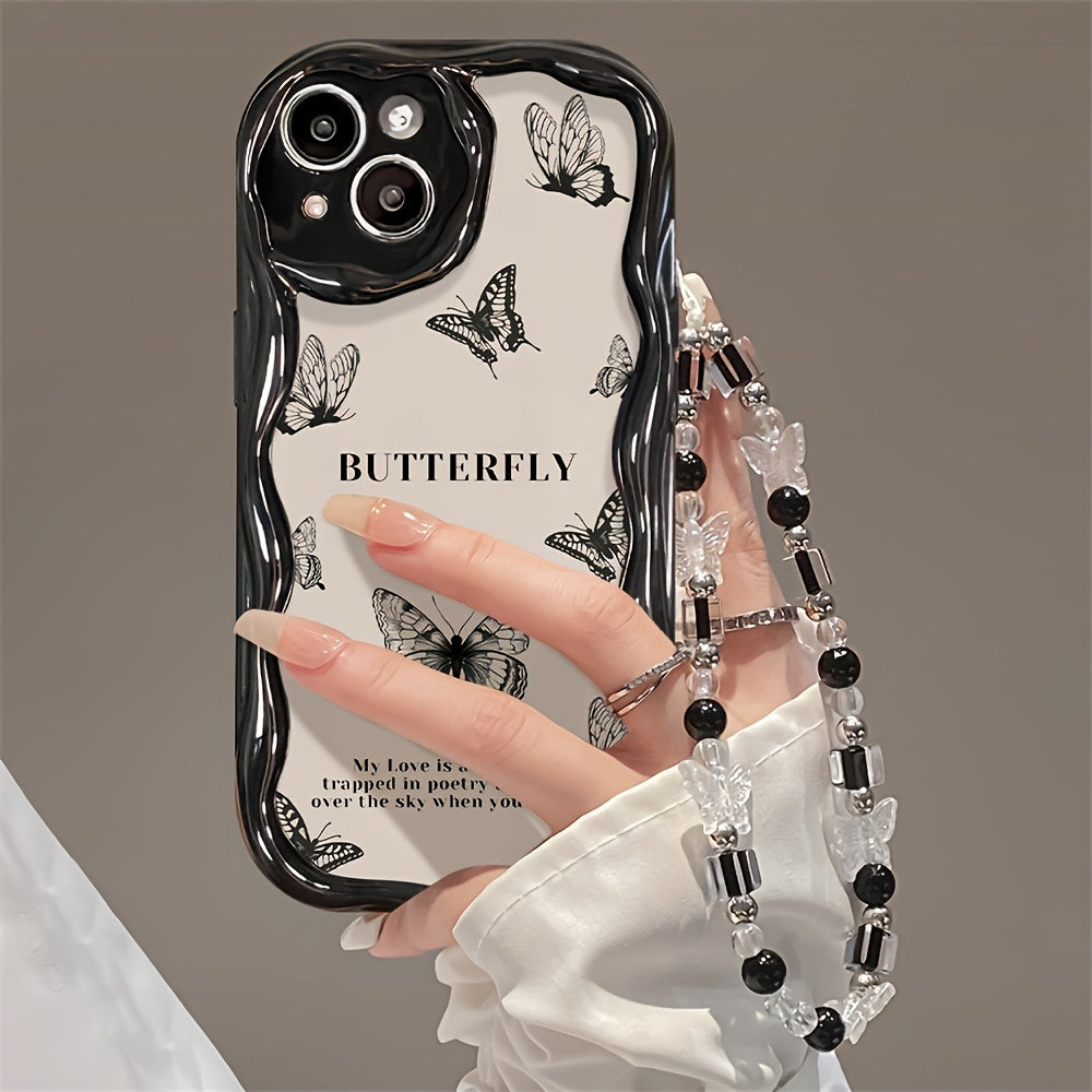 Cute Butterfly Chain Wavy iPhone Case Shockproof Cover