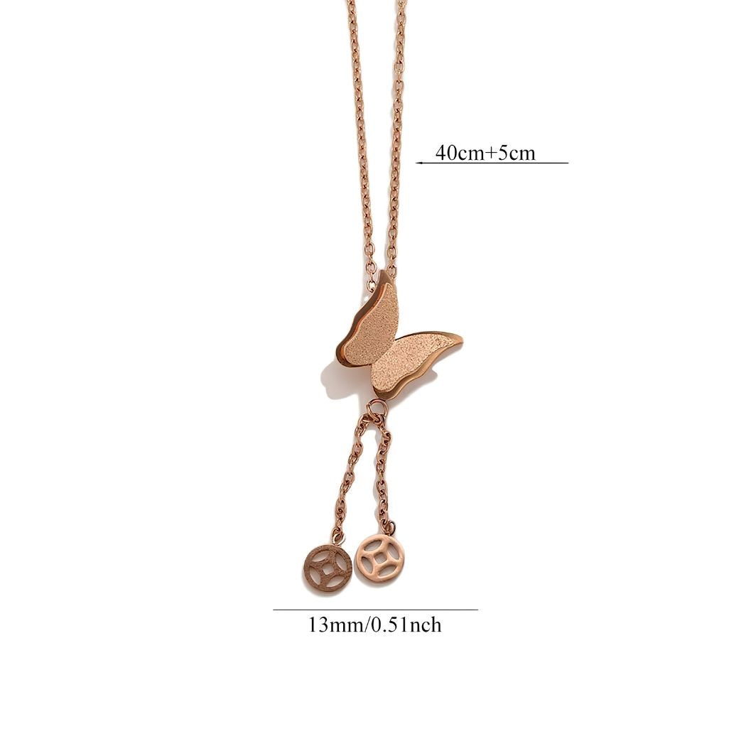 Elegant Double Drop Pendant Necklace