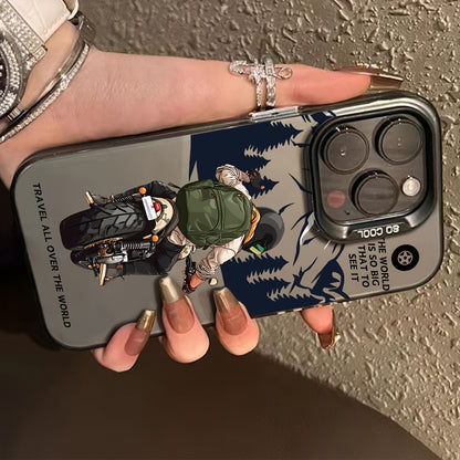 Trendy Motorcycle Pattern iPhone Case Shockproof Cover