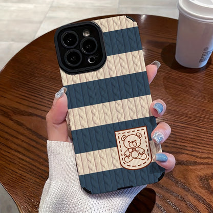 Knitted Cartoon iPhone Case Cute Soft Protective Cover