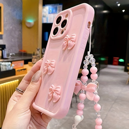 Pink 3D Bow Bracelet  iPhone Case Shockproof Cover