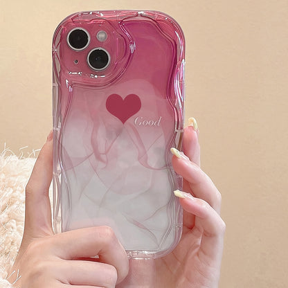 Cream Gradient Heart iPhone Case Shockproof Cover