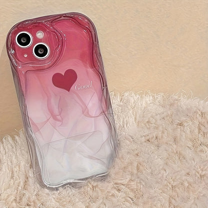 Cream Gradient Heart iPhone Case Shockproof Cover