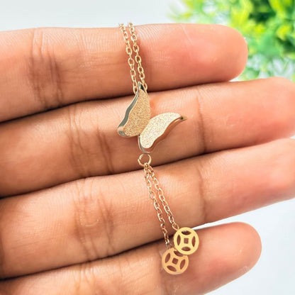 Elegant Double Drop Pendant Necklace