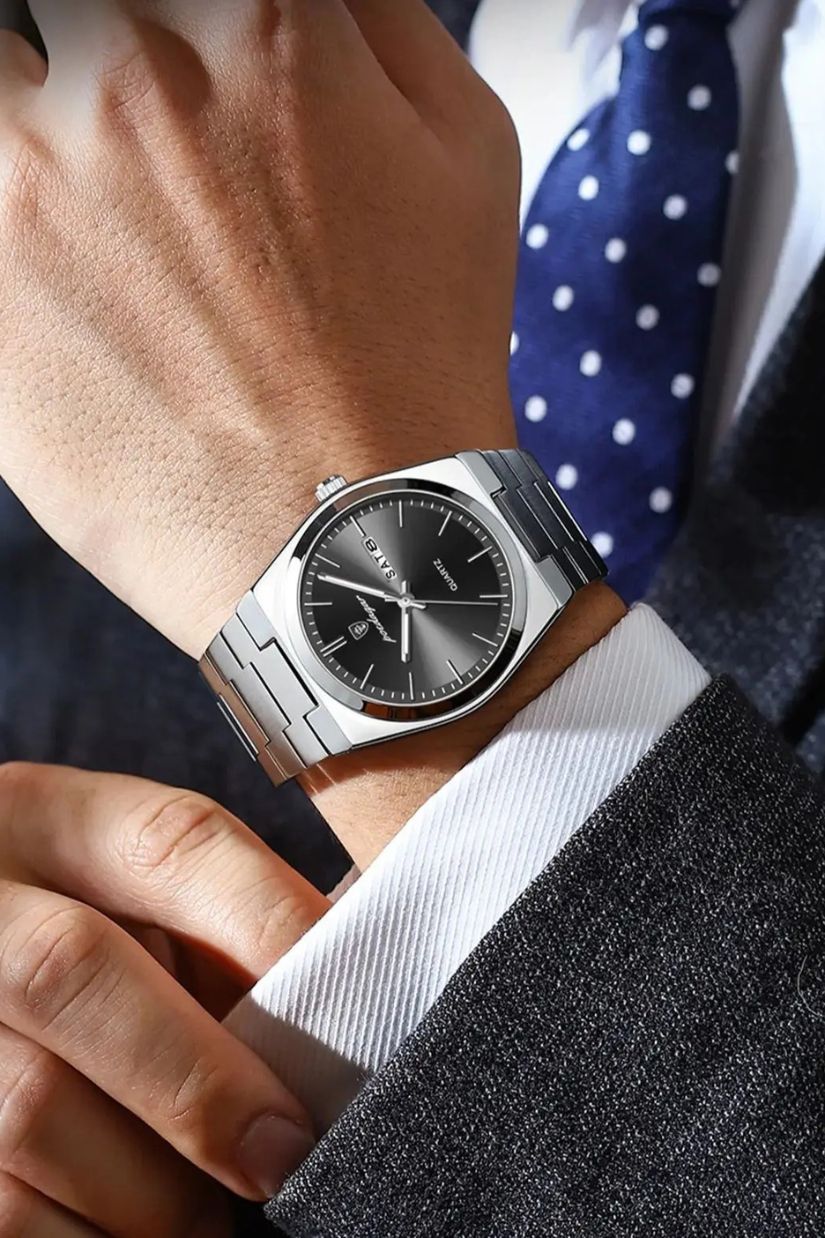 POEDAGAR 930 Wrist Watch - Silver Black