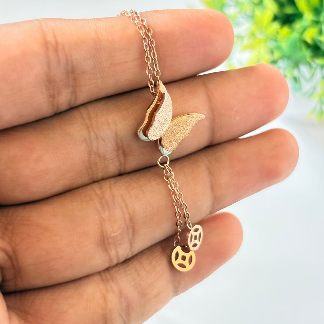 Elegant Double Drop Pendant Necklace