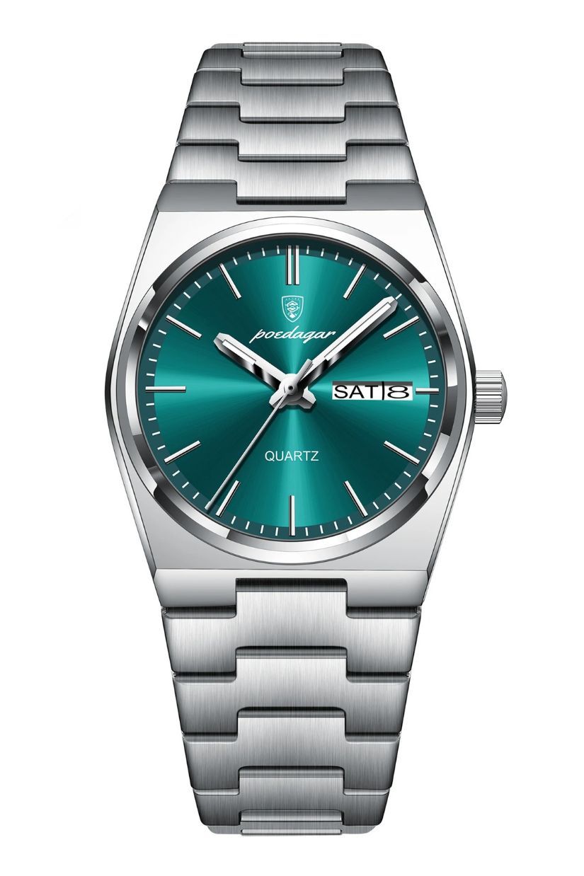 POEDAGAR 930 Wrist Watch - Silver Green