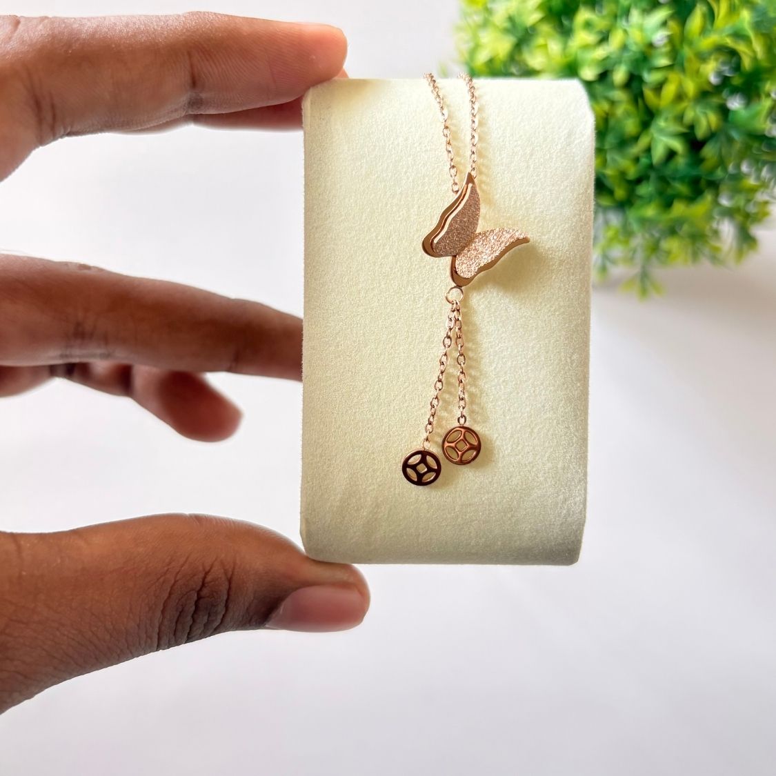 Elegant Double Drop Pendant Necklace