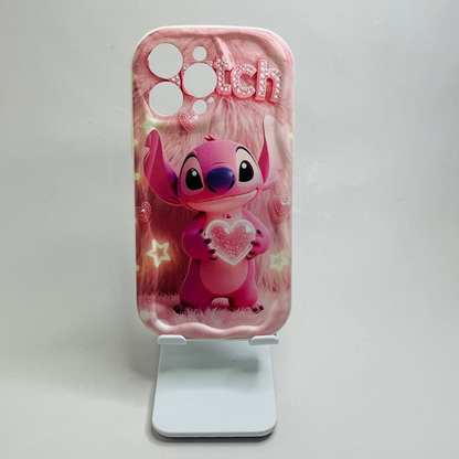 Disney Pink Stitch Heart iPhone Case Shockproof Cover