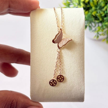 Elegant Double Drop Pendant Necklace