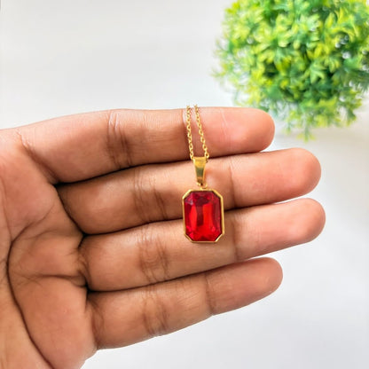 Red Gemstone Pendant Necklace