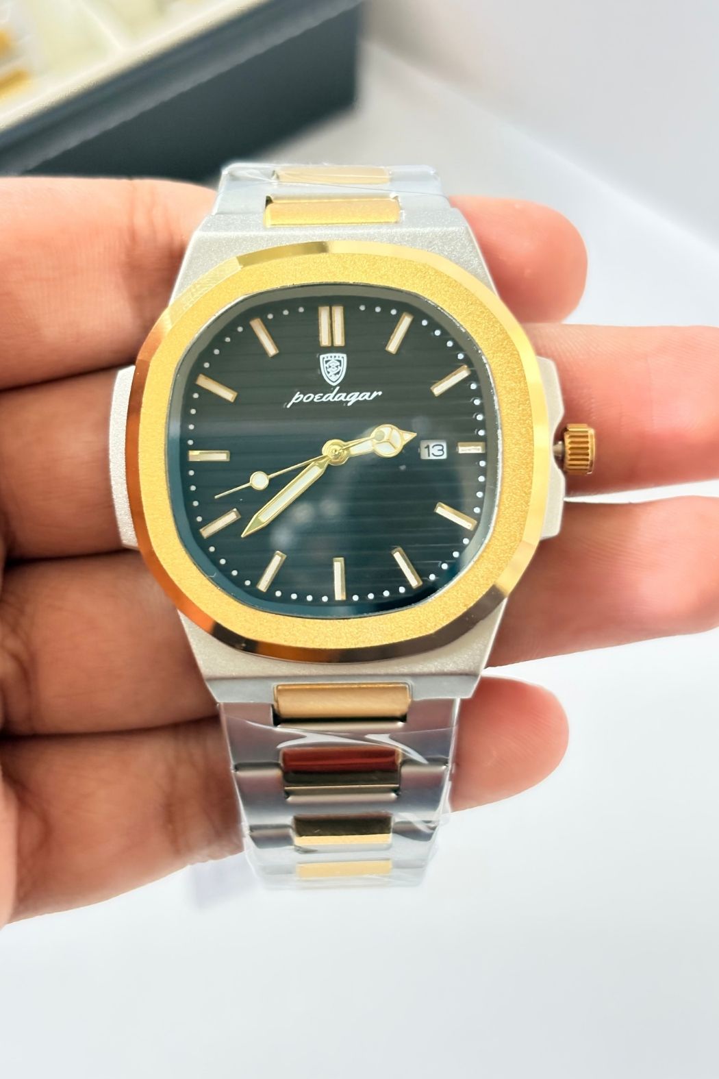 POEDAGAR 789 Wrist Watch - Gold & Silver Black