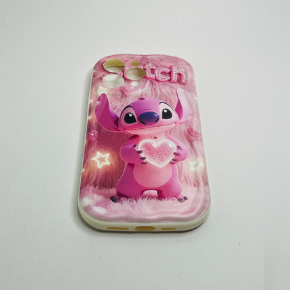 Disney Pink Stitch Heart iPhone Case Shockproof Cover