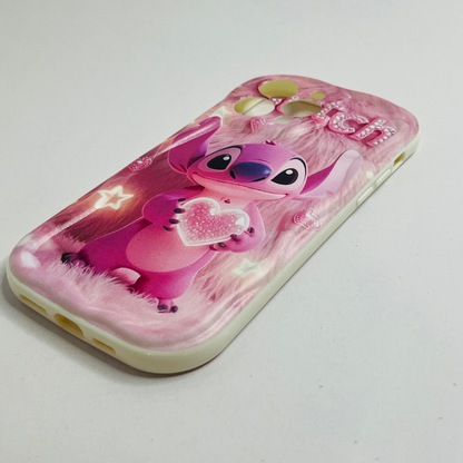 Disney Pink Stitch Heart iPhone Case Shockproof Cover