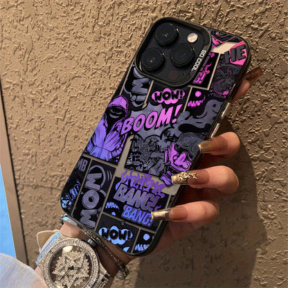Colorful Graffiti Comic Frosted iPhone Case Shockproof Cover