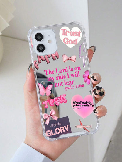 Pink Mirror God Bless iPhone Case Shockproof Fashion Cover