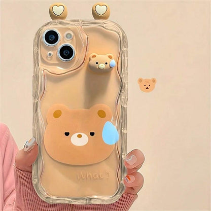 Cute Pink Rabbit Bunny Wavy iPhone Case Shockproof Cover