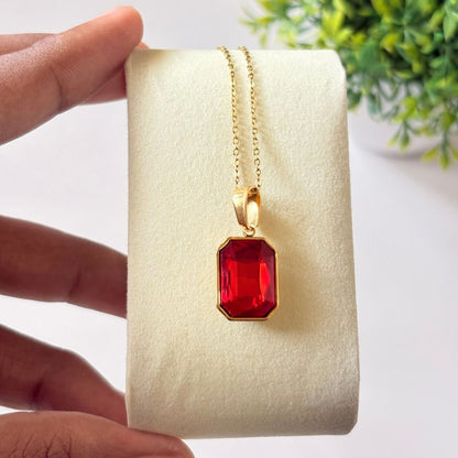 Red Gemstone Pendant Necklace