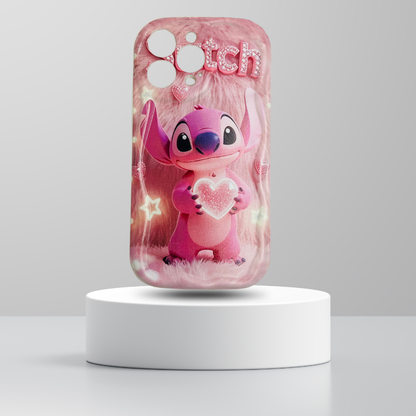 Disney Pink Stitch Heart iPhone Case Shockproof Cover