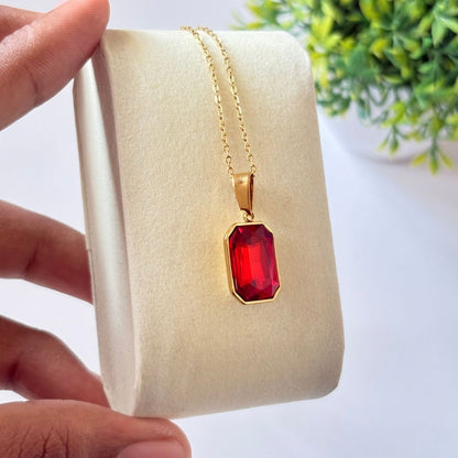 Red Gemstone Pendant Necklace