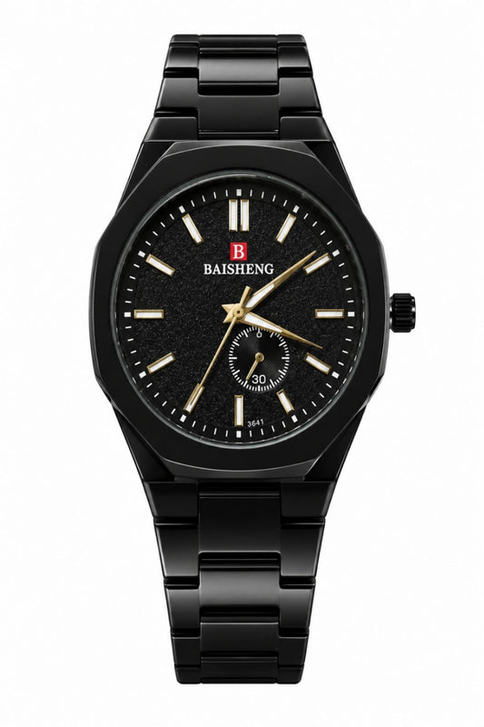 Baisheng Premium Men’s Classic Watch - Midnight Black