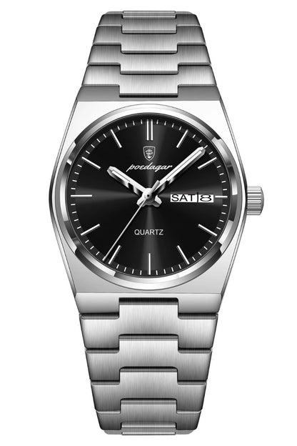 POEDAGAR 930 Wrist Watch - Silver Black