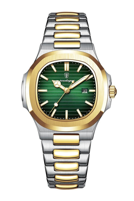 POEDAGAR 789 Wrist Watch - Gold & Silver Green
