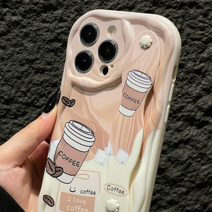 Coffee-Themed Wristband Phone Case Shockproof Protective Cover