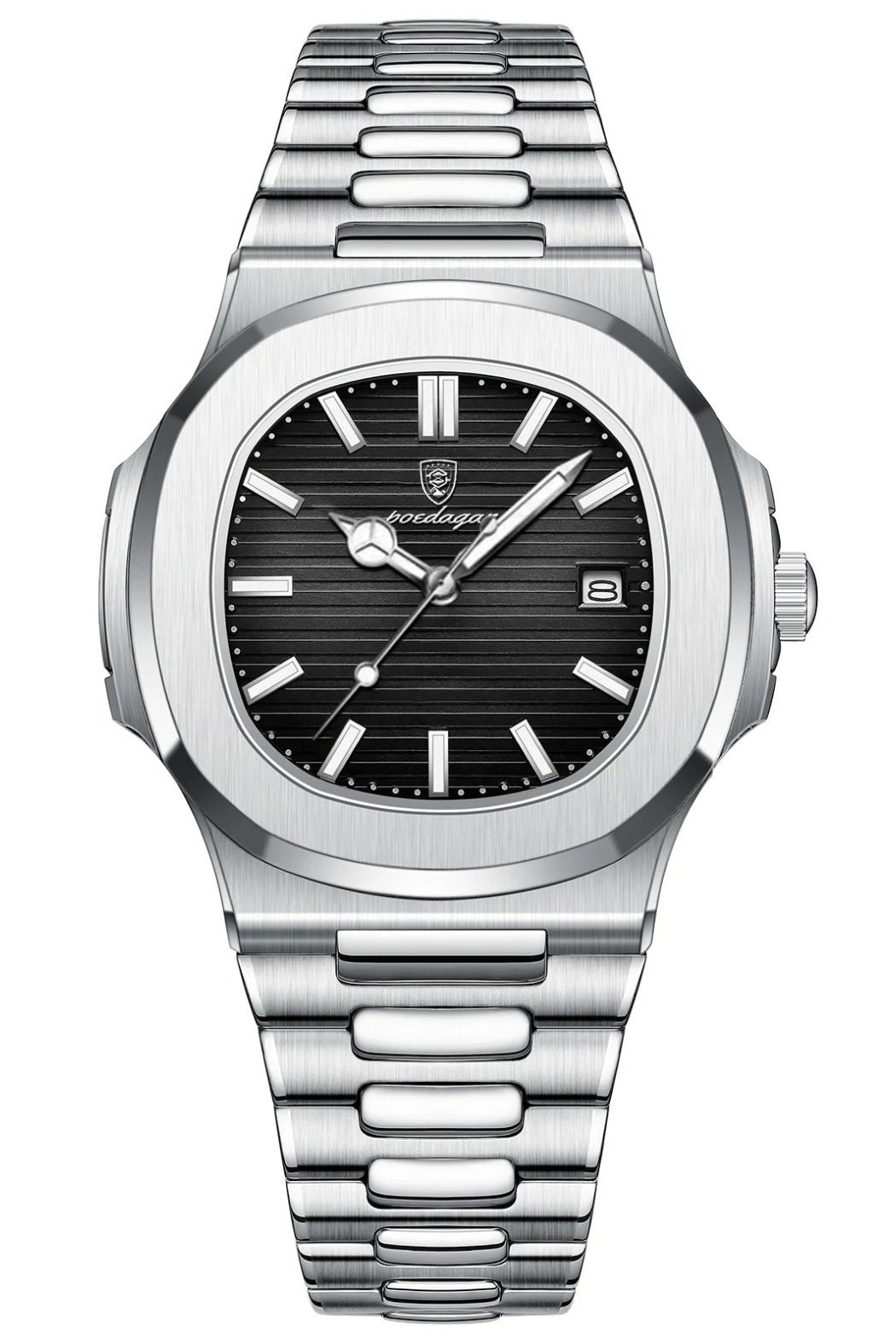 POEDAGAR 789 Wrist Watch - Silver Black