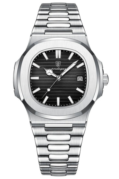 POEDAGAR 789 Wrist Watch - Silver Black