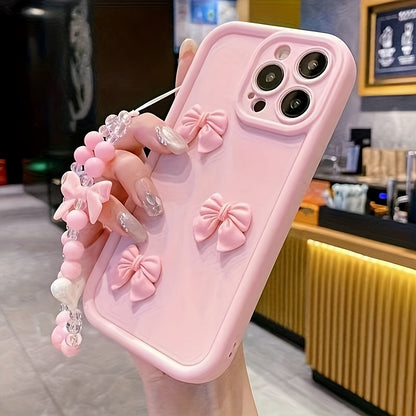 Pink 3D Bow Bracelet  iPhone Case Shockproof Cover