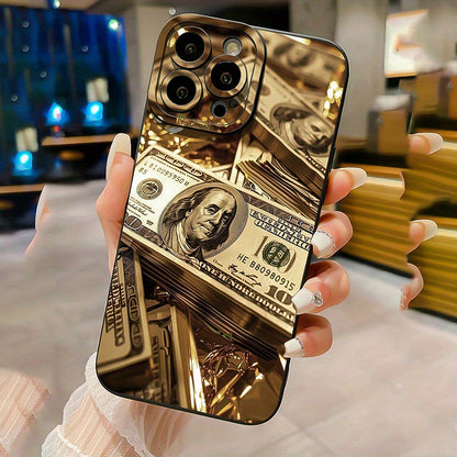 Dollar Print Gold iPhone Case Luxury Shockproof Cover