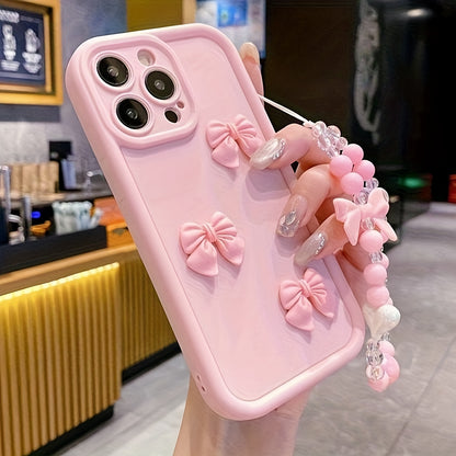 Pink 3D Bow Bracelet  iPhone Case Shockproof Cover