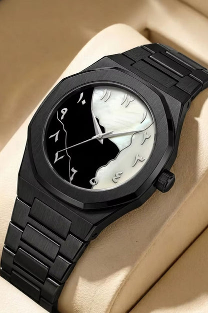 Arabic Noir Timepiece - Pearl Black
