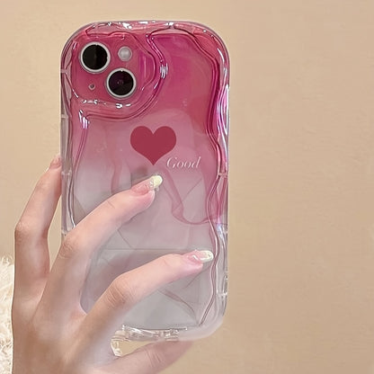 Cream Gradient Heart iPhone Case Shockproof Cover