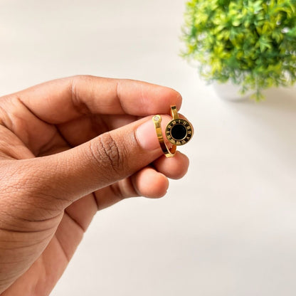 Roman Numeral Black Center Ring