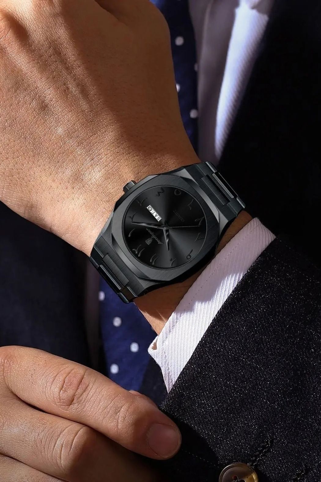 POEDAGAR 830 Wrist Watch Black – Arabic Aura