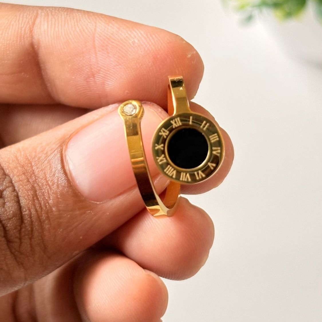 Roman Numeral Black Center Ring