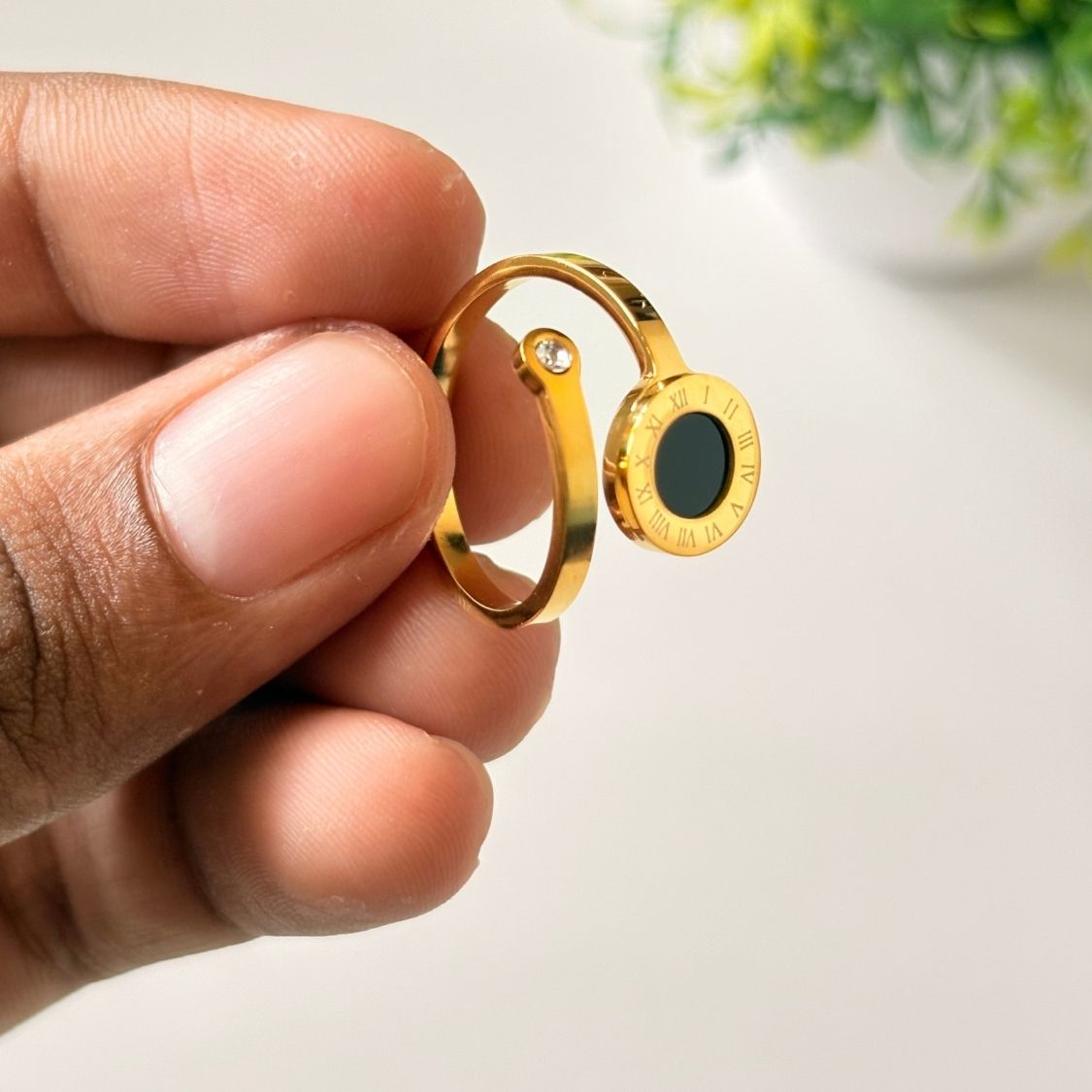Roman Numeral Black Center Ring