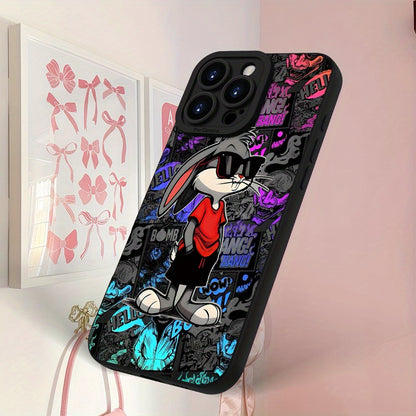 Cartoon Rabbit Pattern iPhone Case Matte Shockproof Cover