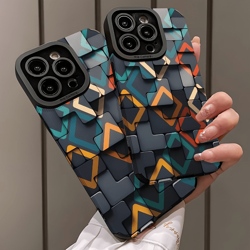Geometric Pattern iPhone Case Scratch-Resistant Protective Cover