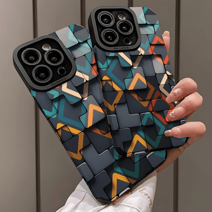 Geometric Pattern iPhone Case Scratch-Resistant Protective Cover