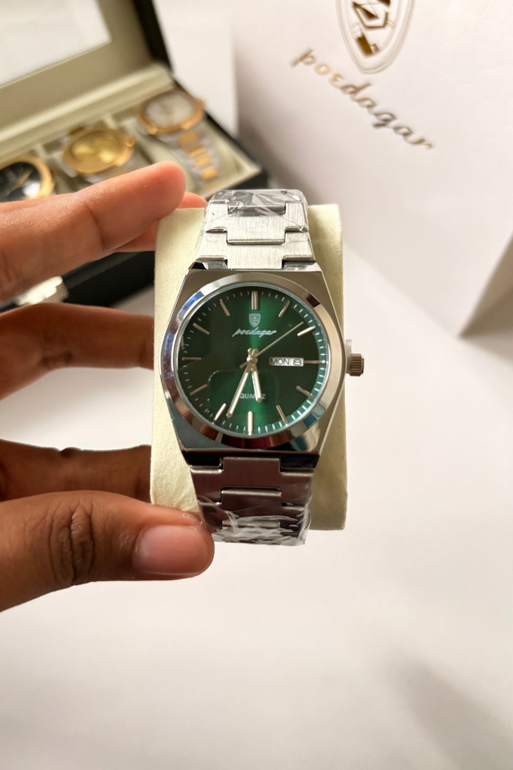 POEDAGAR 930 Wrist Watch - Silver Green