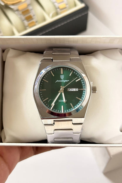 POEDAGAR 930 Wrist Watch - Silver Green