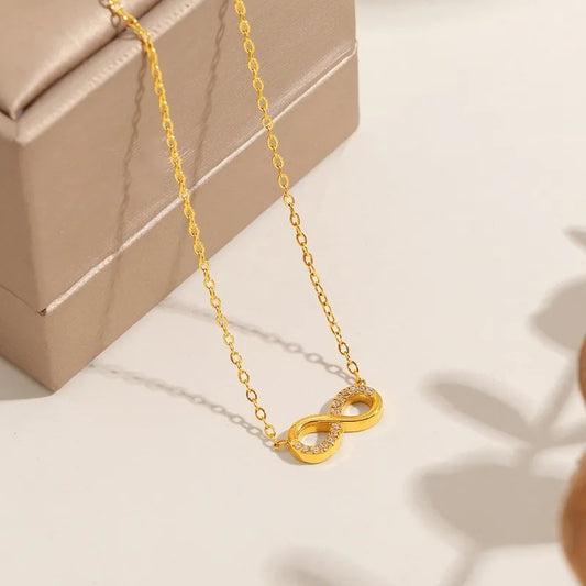 Infinity Rhinestone Pendant Necklace