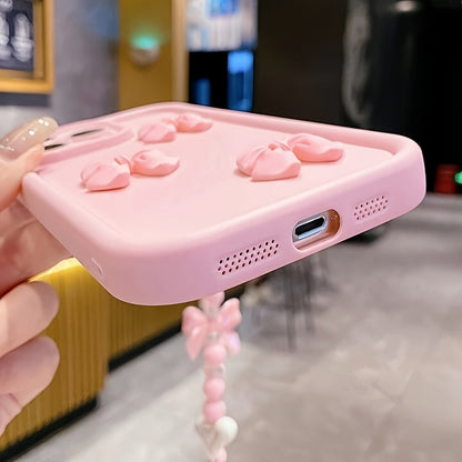 Pink 3D Bow Bracelet  iPhone Case Shockproof Cover
