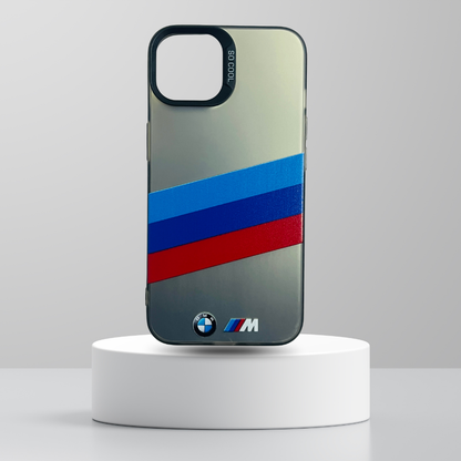 Black BMW 3-Line Logo iPhone Case Matte Shockproof Cover